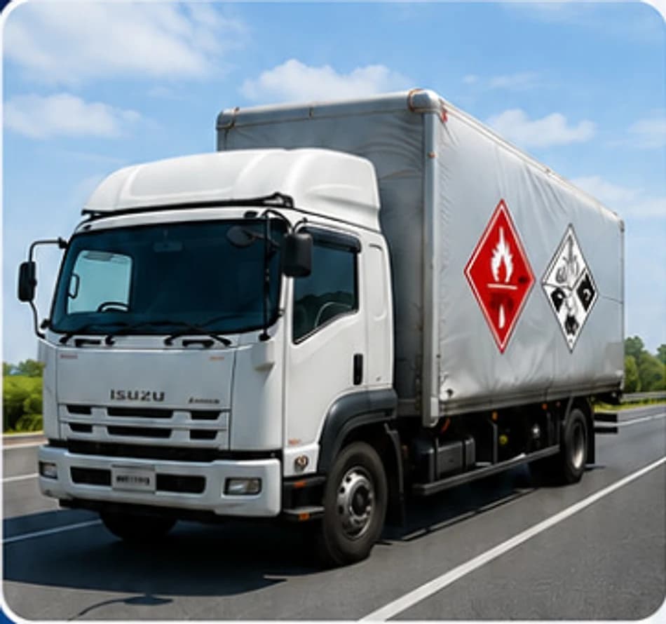 Truk angkutan barang berbahaya dari materi SASN